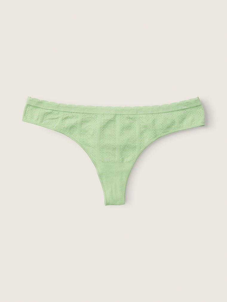 Pink Yumuşak Seamless Pointelle Tanga Kulot arka görünümü