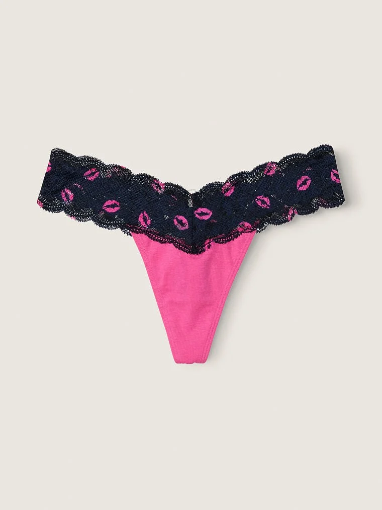 Pink Everyday Beli Dantelli Tanga Kulot arka görünüm