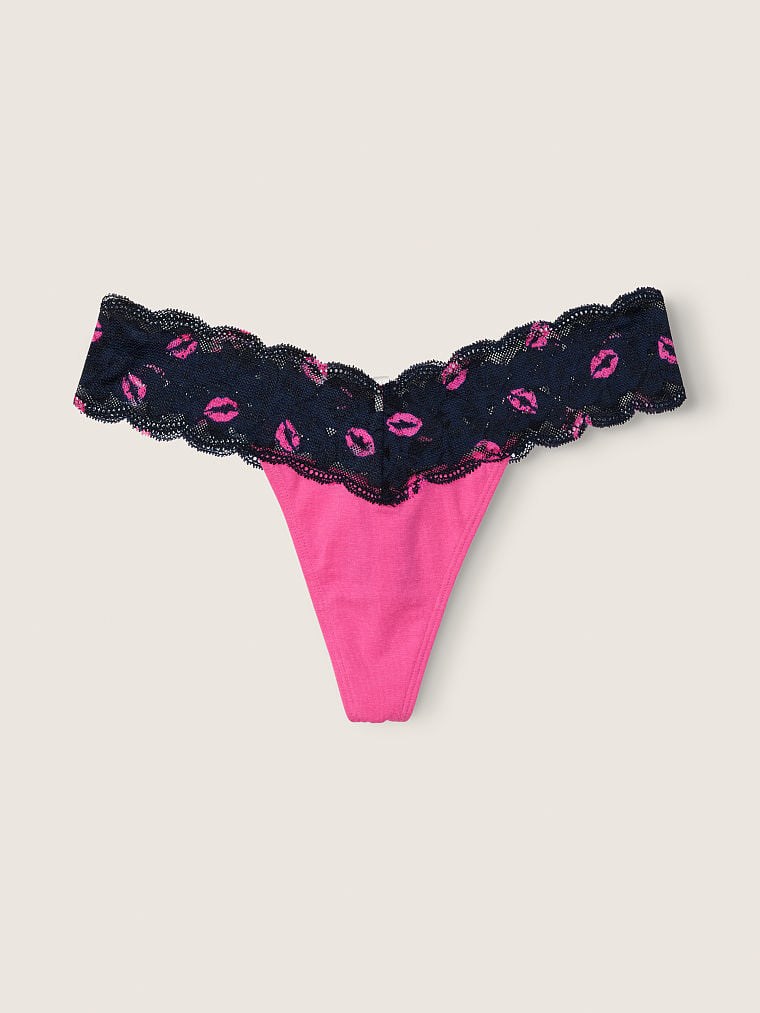 Pink Everyday Beli Dantelli Tanga Kulot arka görünümü