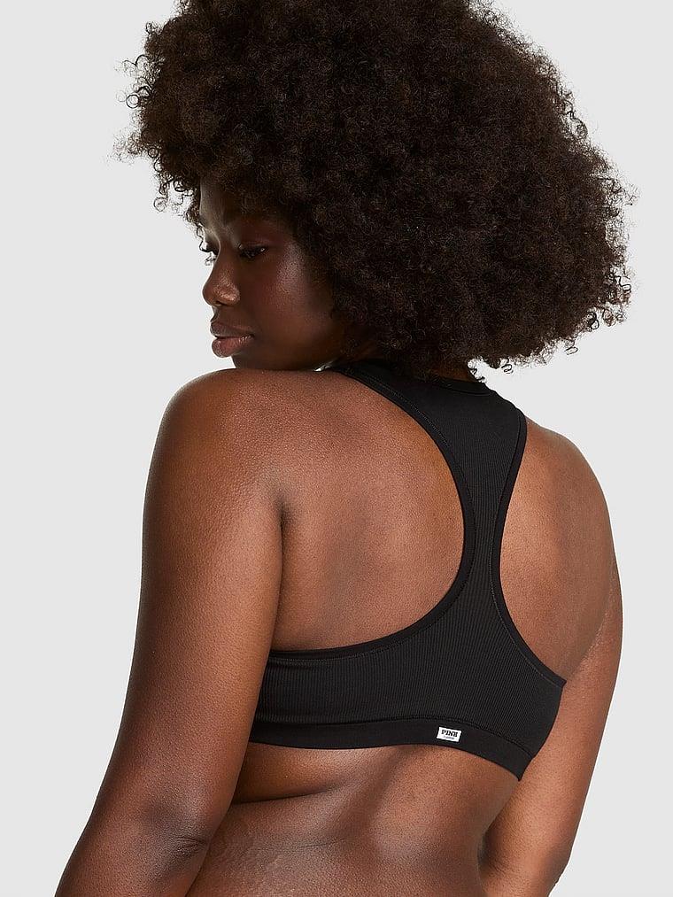 Pink Pamuklu Racerback Bralet arka görünümü
