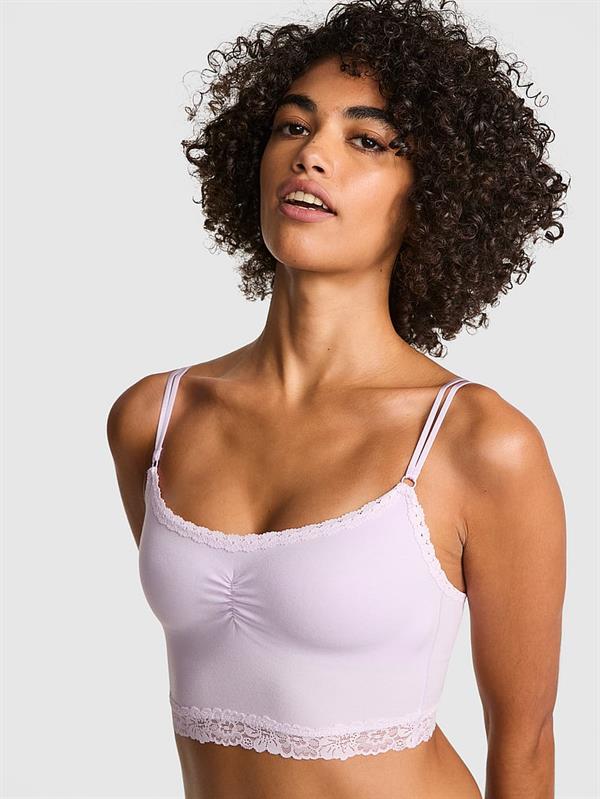 Pink Pamuklu Hafif Dolgu Destekli Bralet ön görünüm