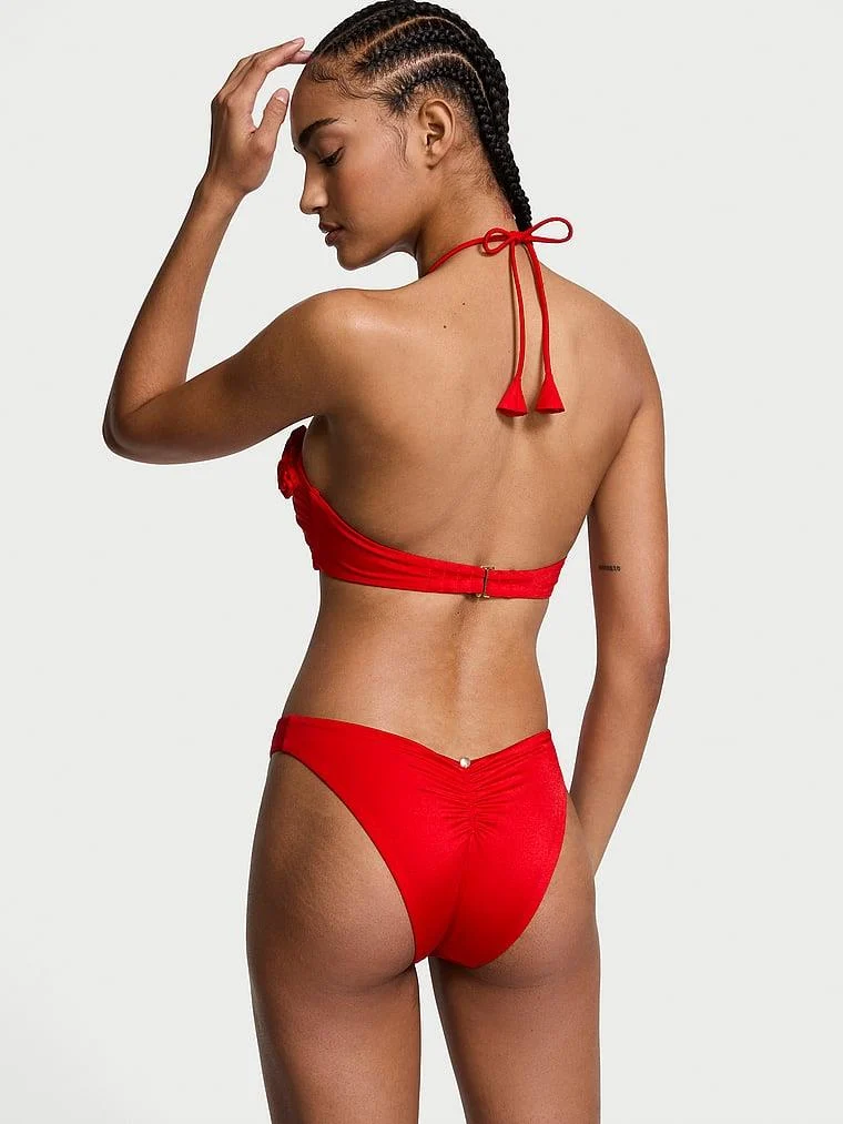 Cicek Detayli Bandeau Bikini Ustu arka görünüm