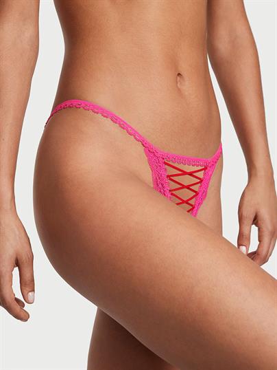 Bagcikli Crotchless String Bikini Kulot ön görünüm