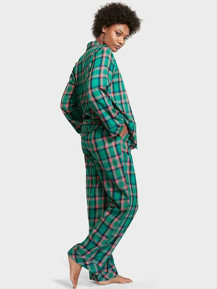 Victorias Secret Flanel Uzun Pijama Seti arka görünüm