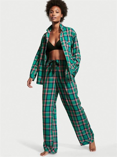 Victorias Secret Flanel Uzun Pijama Seti