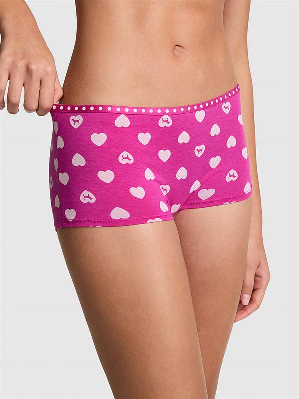 Pink Logolu Pamuklu Boyshort Kulot
