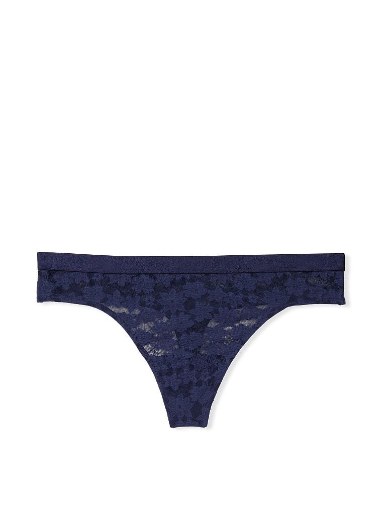 Victorias S Secret Pink Tossed Cicek Dantelli Tanga arka görünümü