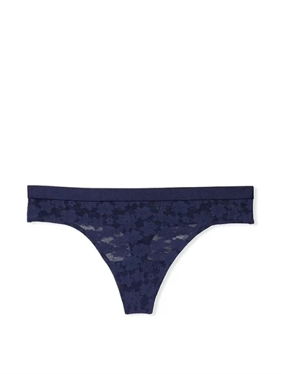 Victorias S Secret Pink Tossed Cicek Dantelli Tanga ön görünüm