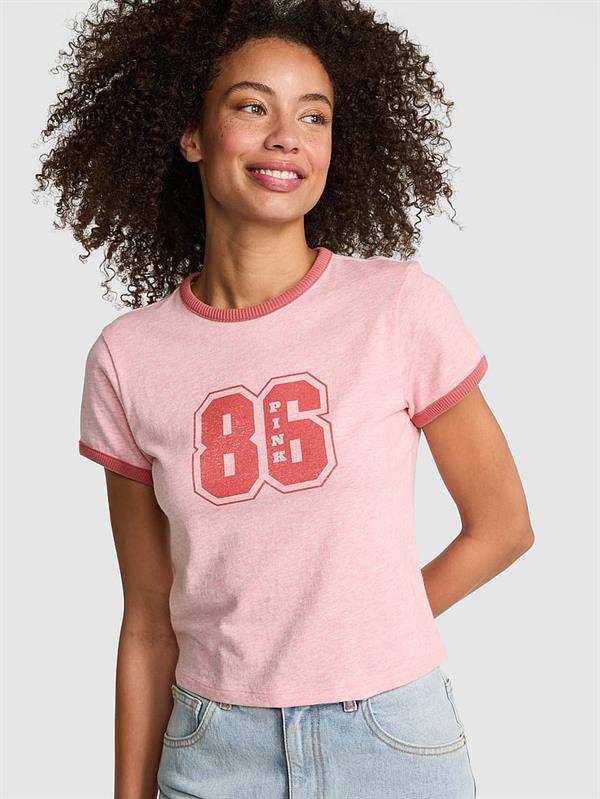 Pink Retro Pamuklu Tisort