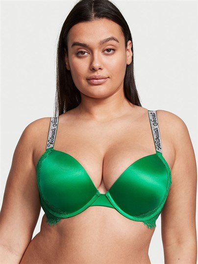 Işıltılı Askili Push Up Sütyen ön görünüm