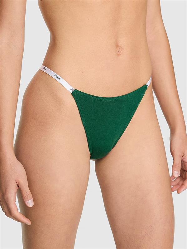 Pink Logo Detayli Pamuklu Scoop Tanga