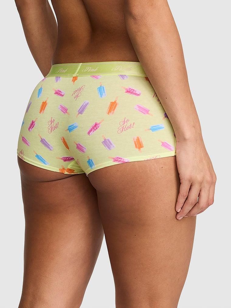 Pink Logolu Pamuklu Boyshort Kulot arka görünüm