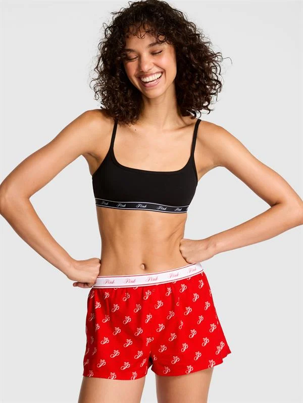 Pink Flannel Pijama Boxer ön görünüm