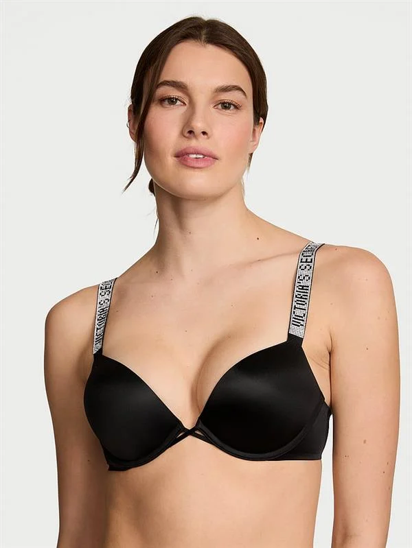 Bombshell Işıltılı Askili 2 Beden Buyuk Gosteren Push Up Sütyen ön görünüm