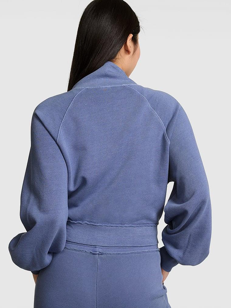 Pink Kampus Dik Yaka Fermuarli Sweatshirt arka görünümü