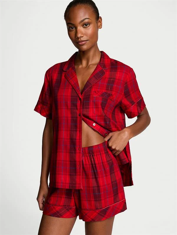 Flannel Sortlu Pijama Takimi