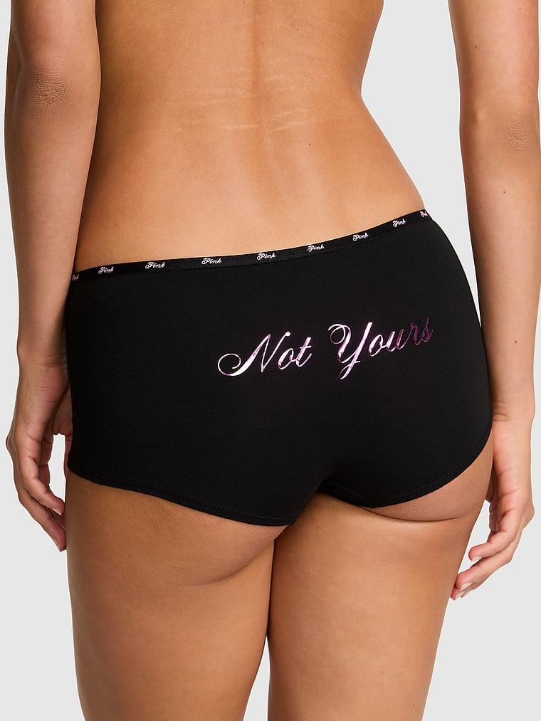 Pink Logolu Pamuklu Boyshort Kulot arka görünümü