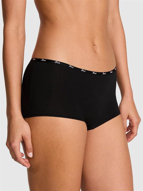 Pink Logolu Pamuklu Boyshort Kulot