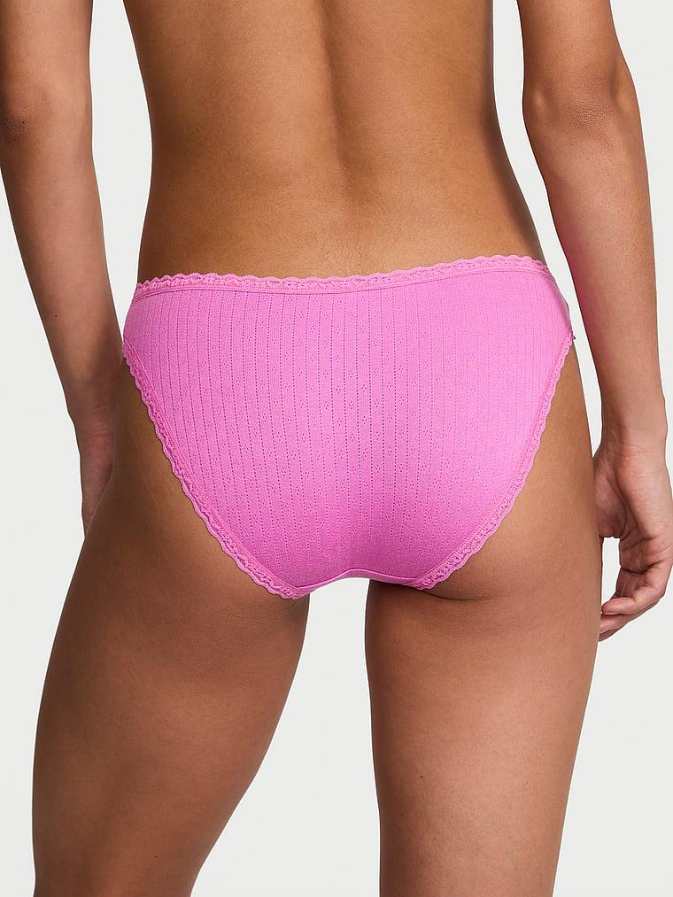 Pamuklu Pointelle Dantel Kenarli Bikini Kulot arka görünüm