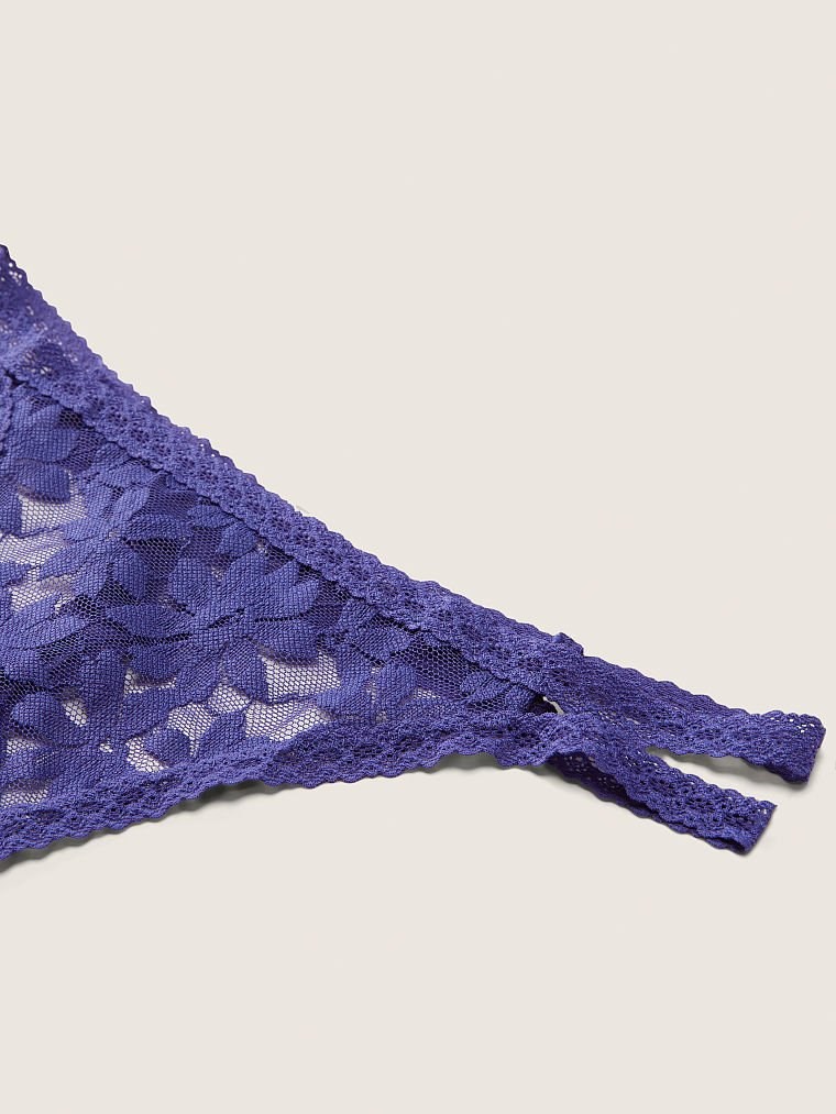Pink Dantel Seritli Tanga Kulot arka görünümü