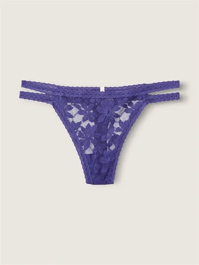 Pink Dantel Seritli Tanga Kulot ön görünüm