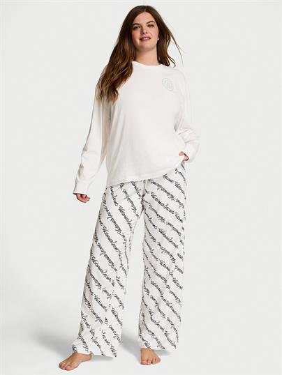 Flanel Uzun Kollu Tisort Pijama Takimi