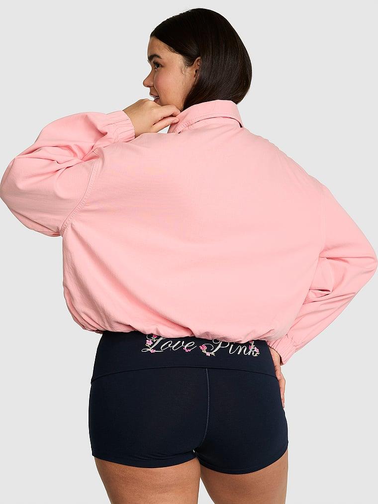 Pink Buzgulu Utility Crop Ceket arka görünümü