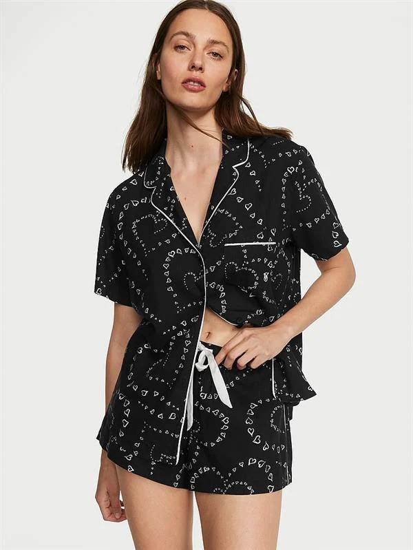 Flannel Sortlu Pijama Takimi ön görünüm