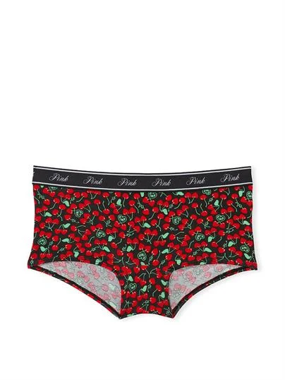Pink Logolu Pamuklu Boyshort Kulot