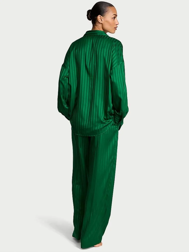 Signature Saten Oversize Pijama Takimi arka görünüm