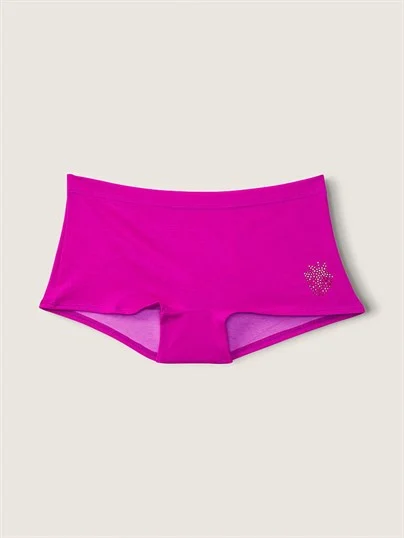 Pink Pamuklu Boyshort Kulot