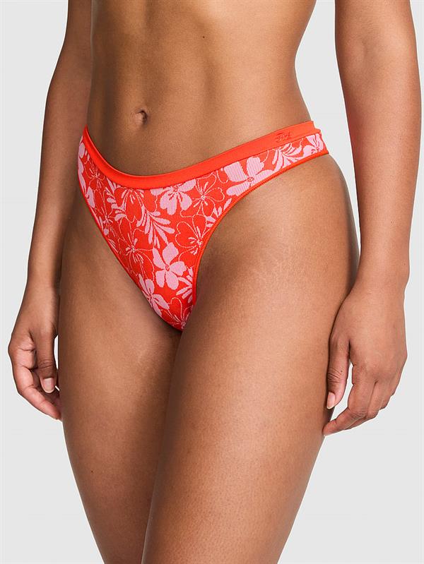 Pink Seamless Derin Bacak Kesim Tanga