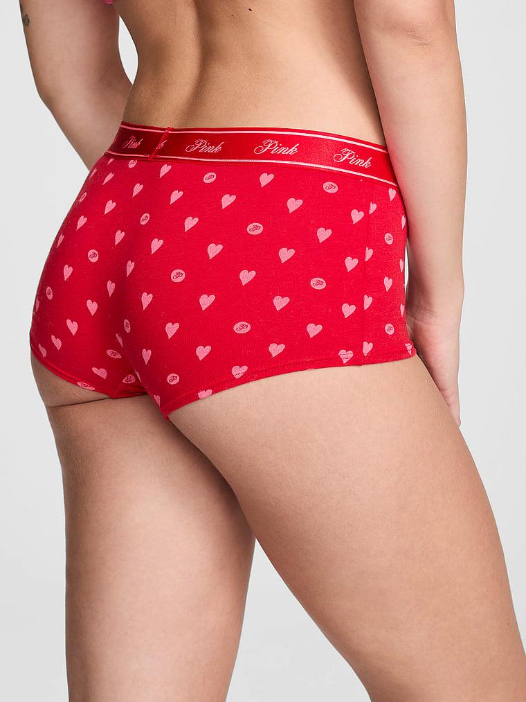 Pink Logolu Pamuklu Boyshort Kulot arka görünümü
