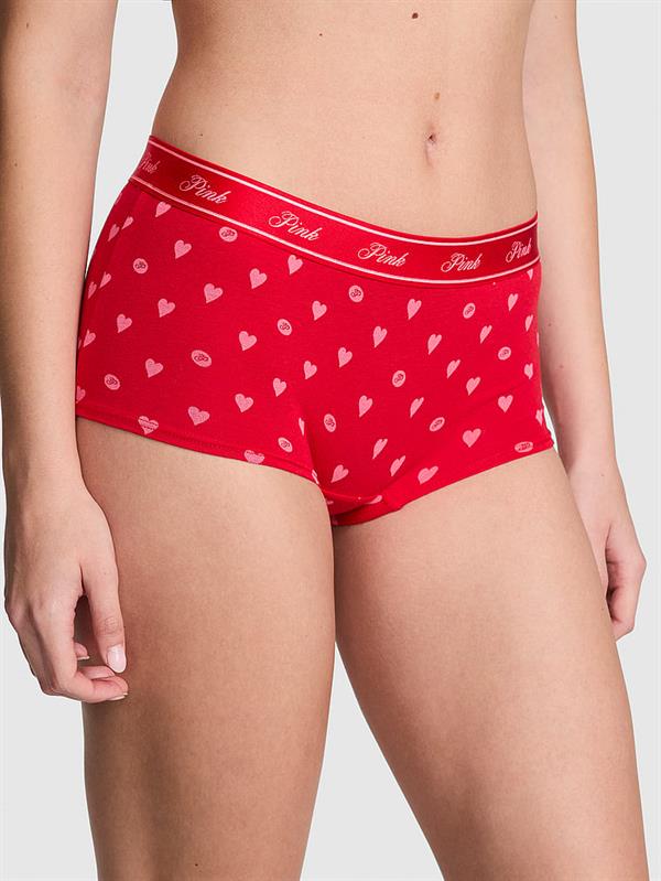 Pink Logolu Pamuklu Boyshort Kulot