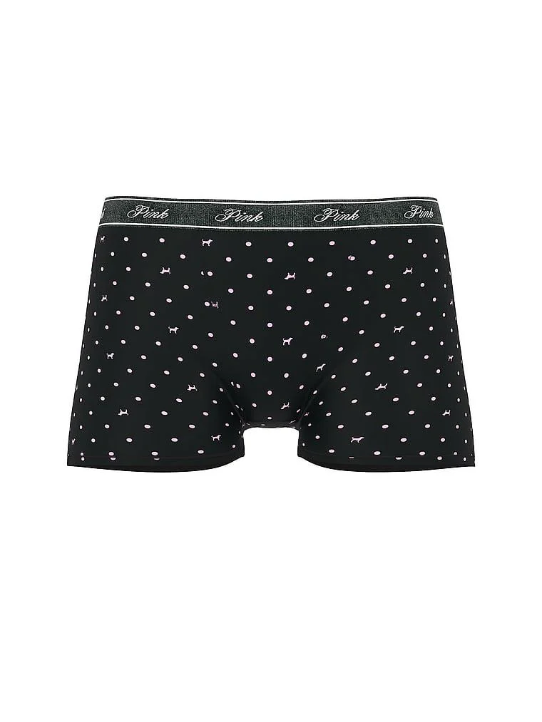 Pink Mikro Logolu Yüksek Bel Boyshort Kulot arka görünüm