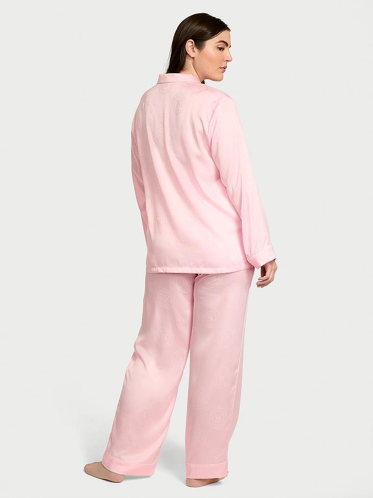 Glazed Saten Uzun Pijama Takimi arka görünümü
