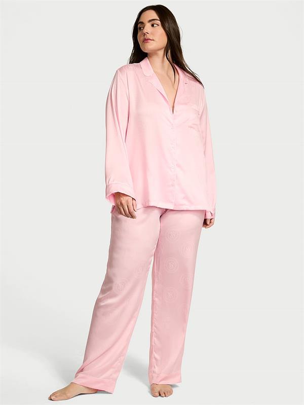 Glazed Saten Uzun Pijama Takimi