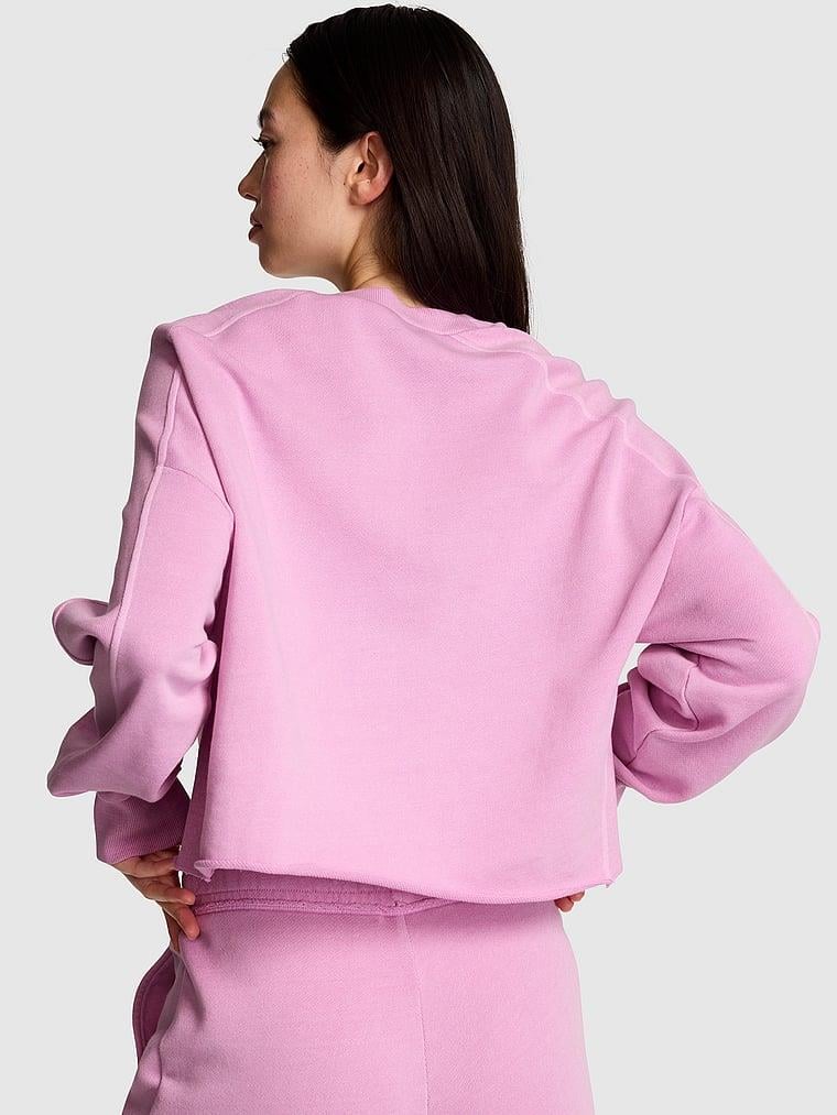 Pink Kampus Kivrimli Kenar Bisiklet Yaka Sweatshirt arka görünüm