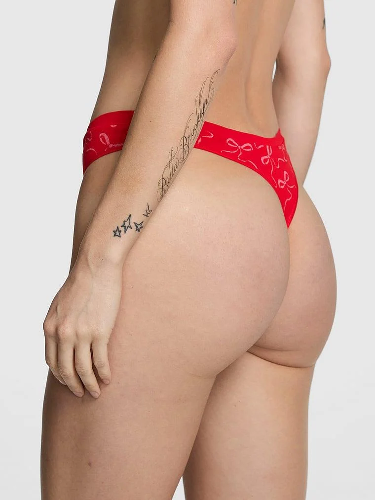 Pink Seamless Derin Bacak Kesim Tanga arka görünüm
