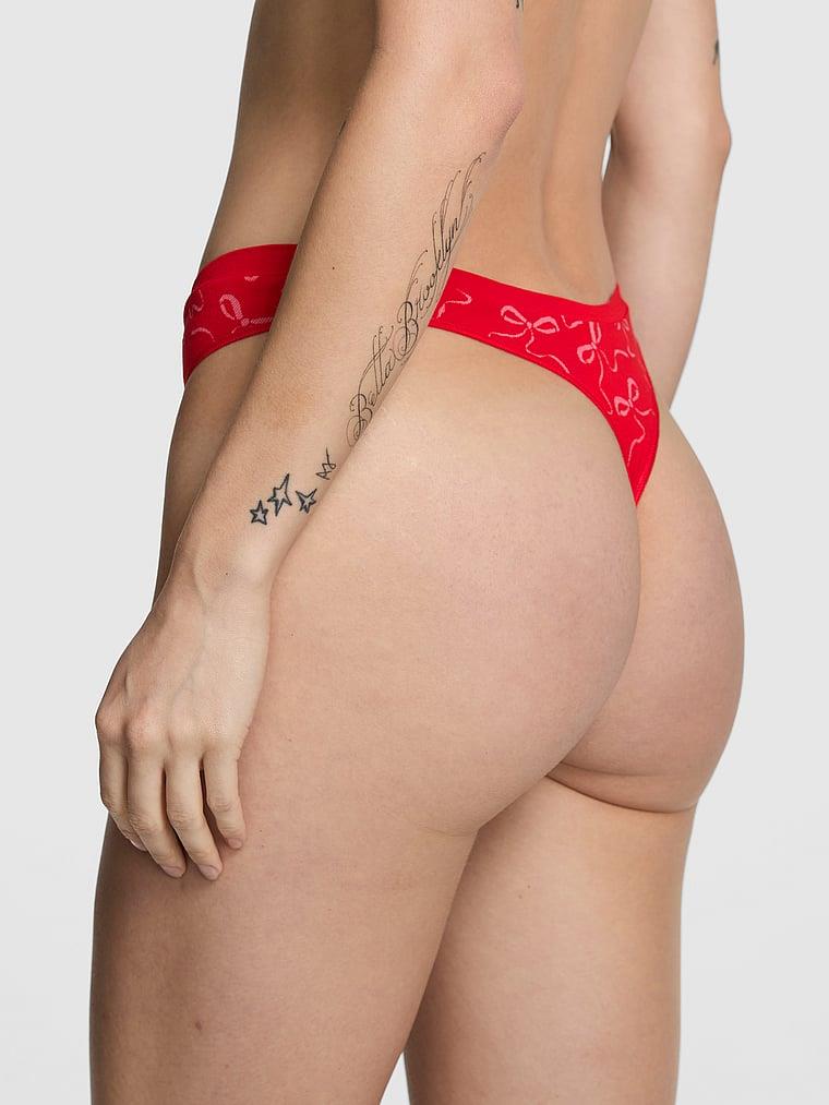 Pink Seamless Derin Bacak Kesim Tanga arka görünümü