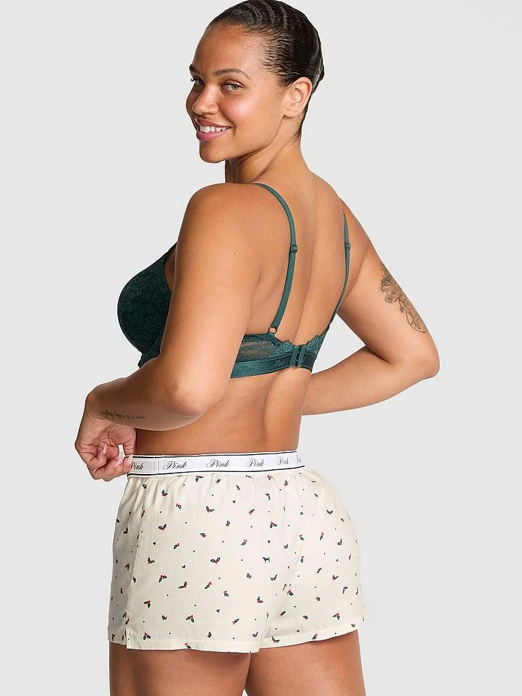 Pink Flannel Pijama Boxer arka görünüm