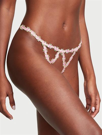 Rosebud Islemeli Crotchless V String Kulot