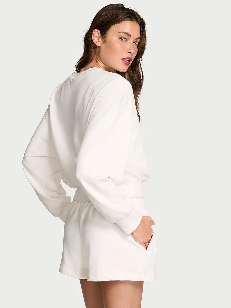 Obsessed Yuvarlak Yaka Crop Sweatshirt arka görünüm