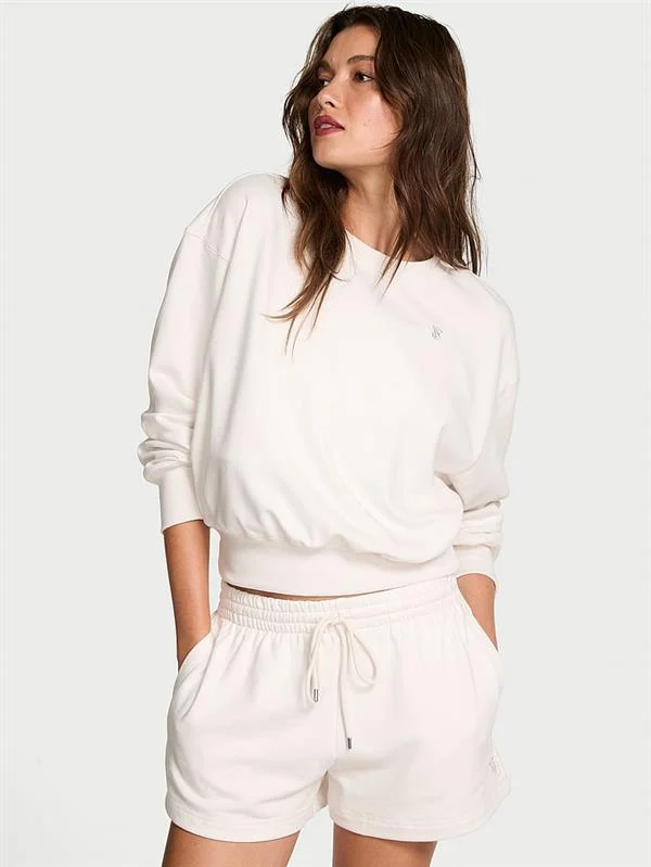Obsessed Yuvarlak Yaka Crop Sweatshirt ön görünüm