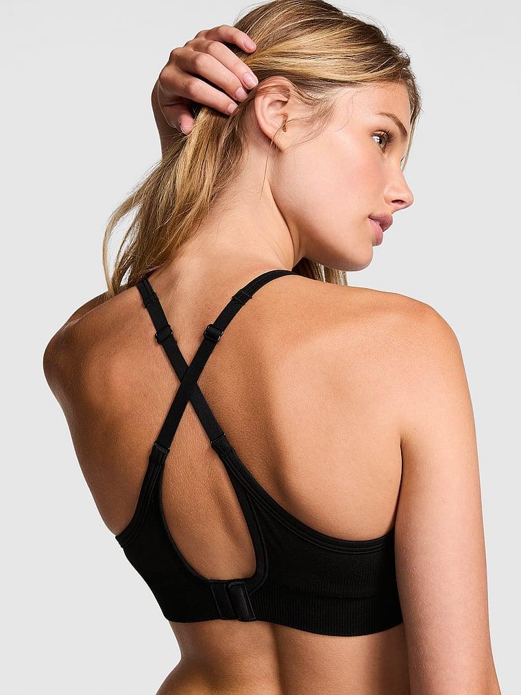 Pink Seamless Air Hafif Destekli Sporcu Sütyeni arka görünümü