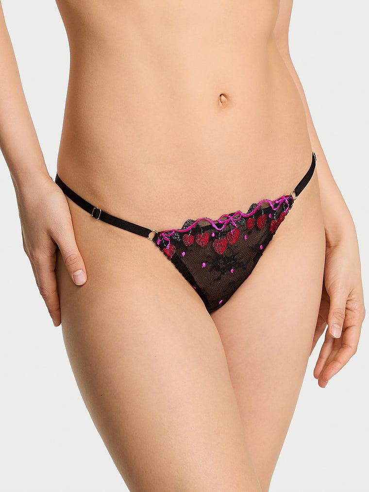 Cherry Pop Islemeli Ayarlanabilir V String Kulot arka görünümü
