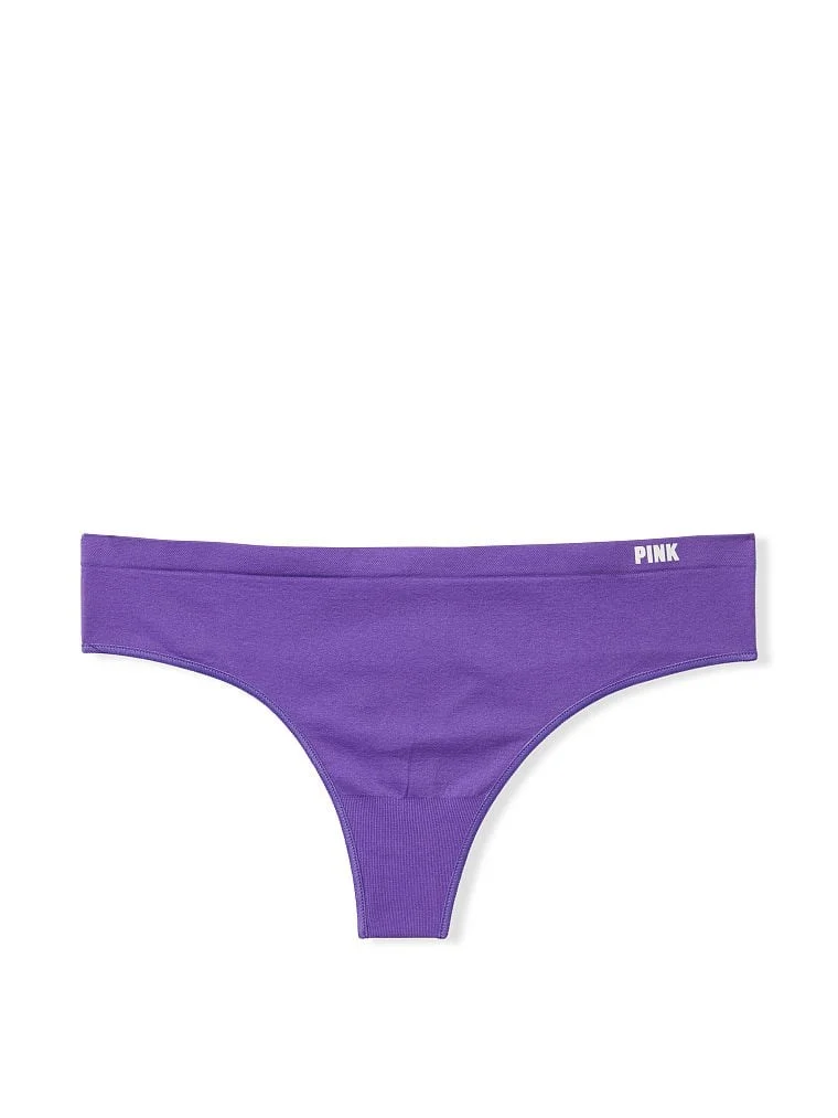 Pink Seamless Pointelle Dokulu Tanga arka görünüm