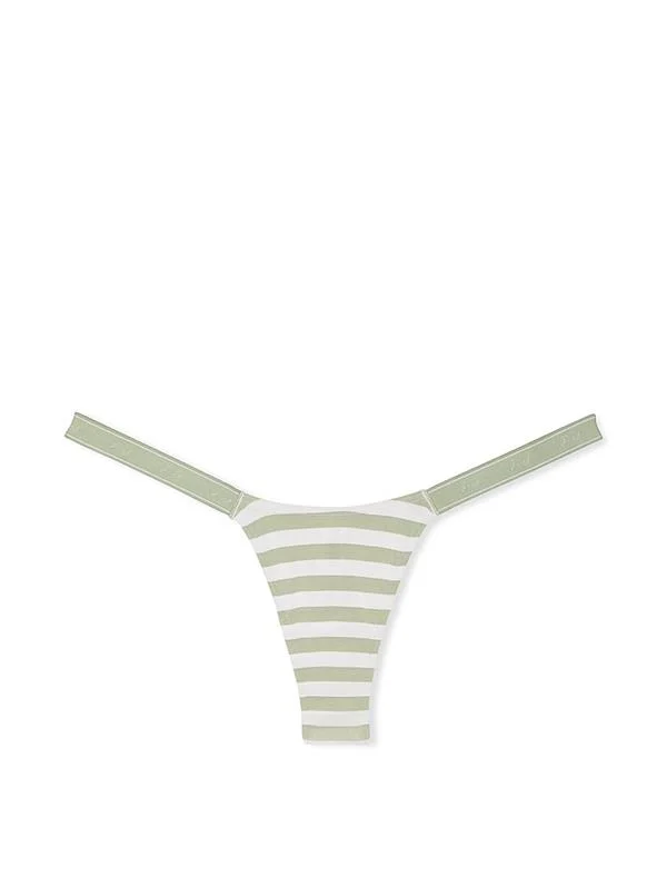 Pink Pamuklu Derin Bacak Kesim Logolu Mikro Tanga