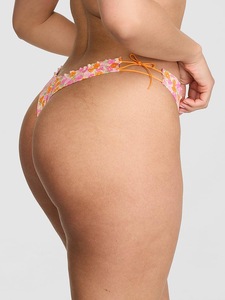 Pink Pamuklu Yandan Baglamali Tanga arka görünümü