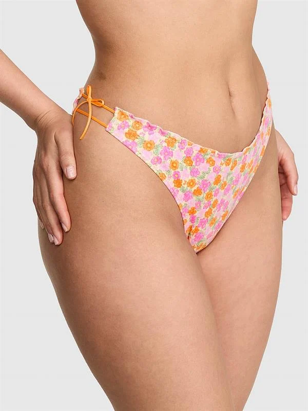 Pink Pamuklu Yandan Baglamali Tanga